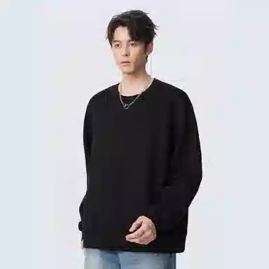红豆 无性别主义男款宽松休闲百搭软糯亲肤柔软舒适日常通勤空气层落肩袖套头纯色圆领卫衣 男女同款