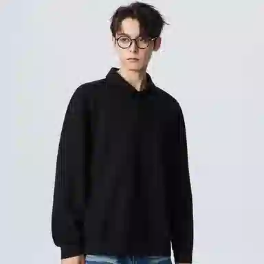 红豆 无性别主义美式复古男款纯色宽松休闲落肩袖半拉链舒适透气日常通勤翻领加绒卫衣 男女同款