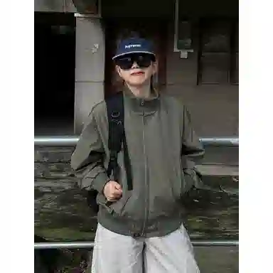 徐百货  春秋款美式潮牌双拉链立领飞行员夹克潮流宽松教练休闲工装外套棒球服 男款