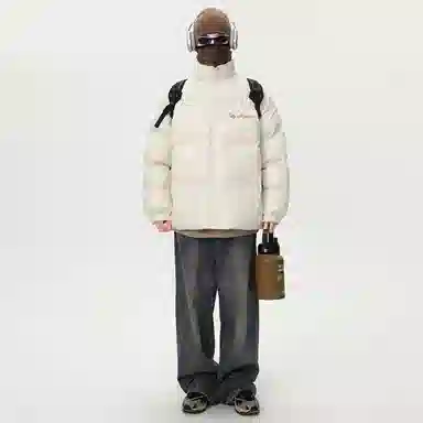 徐百货 复古潮流简约上衣外套高级感艺术签名字母基础款美式高街宽松面包服痞帅百搭棉服 男女同款