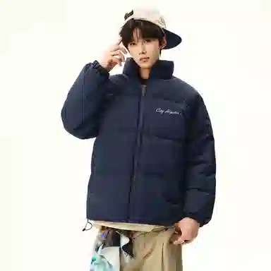 徐百货 复古潮流简约上衣外套高级感艺术签名字母基础款美式高街宽松面包服痞帅百搭棉服 男女同款