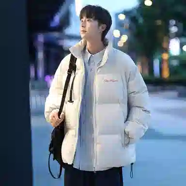 徐百货 复古潮流简约上衣外套高级感艺术签名字母基础款美式高街宽松面包服痞帅百搭棉服 男女同款