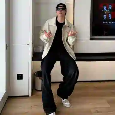 徐百货  美式高街潮牌百搭休闲时尚宽松春秋款纯色简约学生党穿搭潮流痞帅感棒球服 男女同款