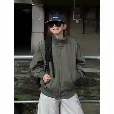 徐百货  春秋款美式潮牌双拉链立领飞行员夹克潮流宽松教练休闲工装外套棒球服 男款