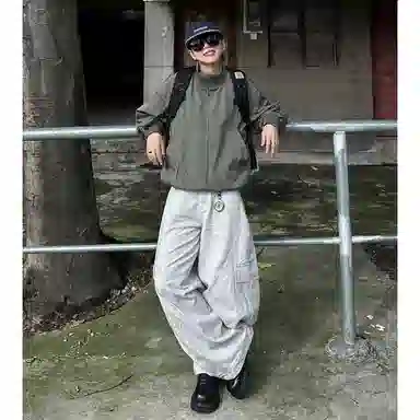 徐百货  春秋款美式潮牌双拉链立领飞行员夹克潮流宽松教练休闲工装外套棒球服 男款