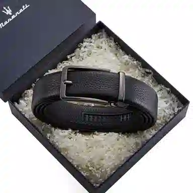 Maserati Classic Leather Belt Gunmetal
