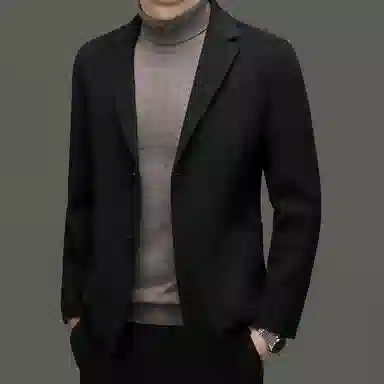 时尚优雅保暖男士羊毛毛呢双面尼外套西装 男款