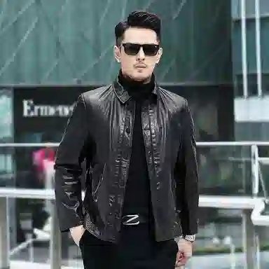 美式复古高档轻奢头层牛皮潮流工装皮夹克皮衣 男款