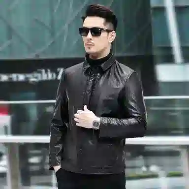 美式复古高档轻奢头层牛皮潮流工装皮夹克皮衣 男款