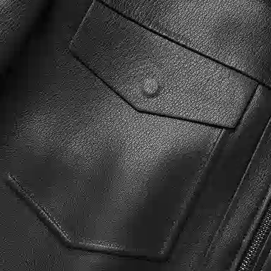 高档柔软山羊皮打造的时尚商务休闲通勤真皮夹克外套皮衣 男款