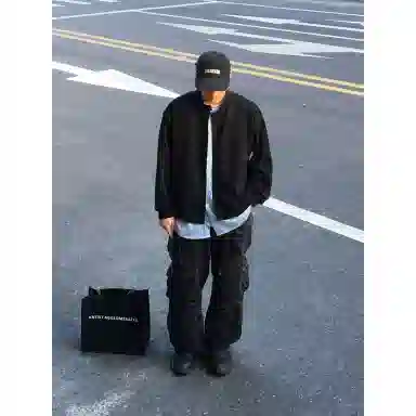 悍戈 多风格融合的假两件长袖开衫或衬衫 休闲舒适又百搭卫衣 男女同款