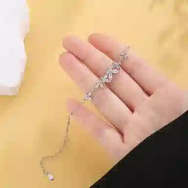 玲饰悦 爆闪小众轻奢简约 璀璨梦幻精致 浪漫甜美轻奢小清新百搭森系紫藤花蝴蝶手饰#好运 琉璃 手链 女款