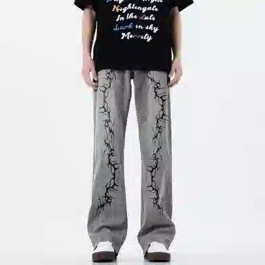 MADONA Vintage Lightning Logo Jeans