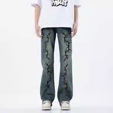 MADONA Vintage Lightning Logo Jeans