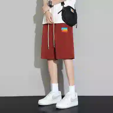 微牛 夏季高端宽松百搭外穿潮牌彩虹五分裤休闲短裤 男款