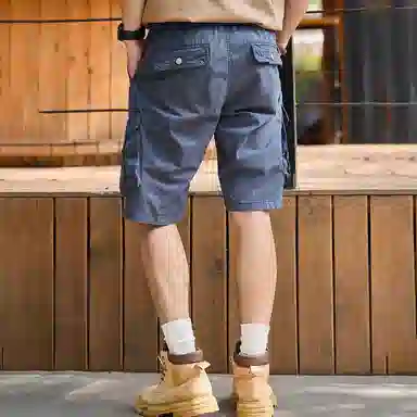 微牛 美式复古工装裤宽松五分裤休闲短裤 男款