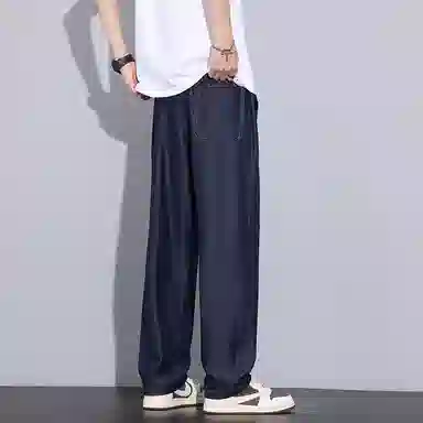微牛 夏季薄款宽松天丝潮流百搭舒适阔腿休闲长裤牛仔裤 男款