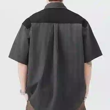 微牛 夏季轻薄户外运动速干透气短袖美式复古工装翻领衬衣男衬衫 男款