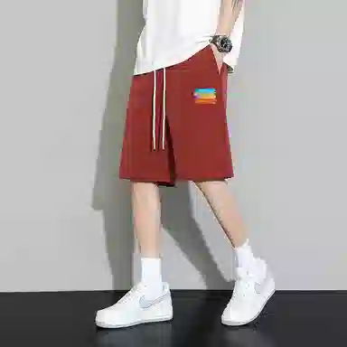 微牛 夏季高端宽松百搭外穿潮牌彩虹五分裤休闲短裤 男款