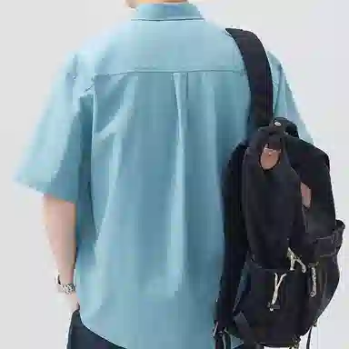 微牛 凉感棉麻透气短袖日系复古夏季设计感中国风翻领衬衣男衬衫 男款