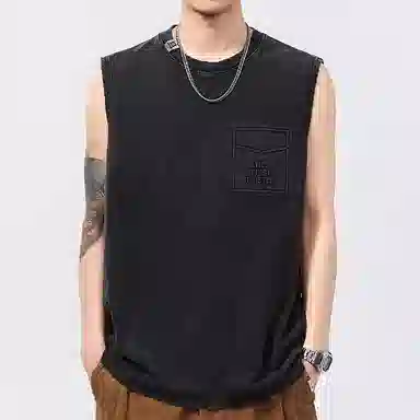微牛 夏季宽松运动休闲汗衫韩版男大潮流背心 男款