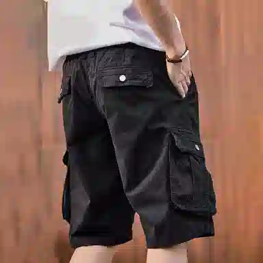 微牛 美式复古工装裤宽松五分裤休闲短裤 男款