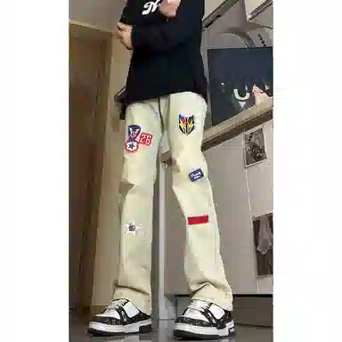 PWUE 3D Embroidered Colorblock Pants