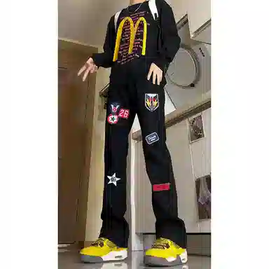 PWUE 3D Embroidered Colorblock Pants