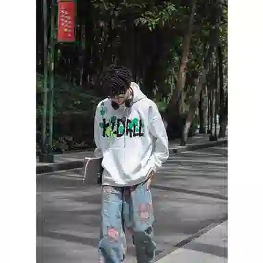 桴生 美式刺绣复古嘻哈风秋季宽松穿搭卫衣 女款