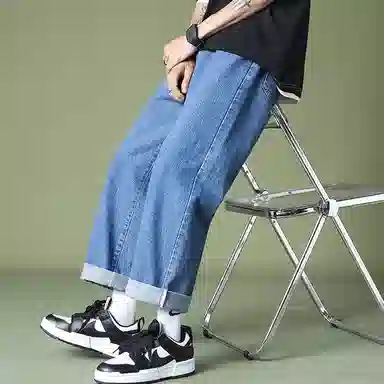 PWUE Ice Blue Straight Crop Pants