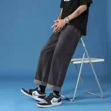 PWUE Ice Blue Straight Crop Pants