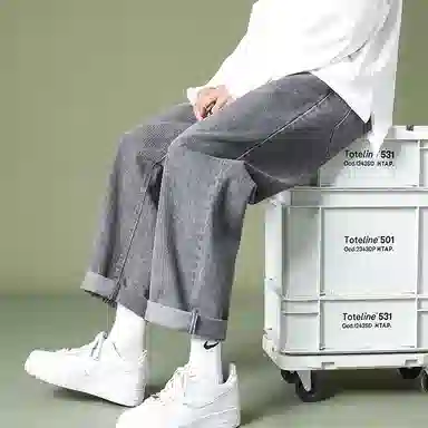 PWUE Ice Blue Straight Crop Pants