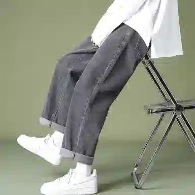 PWUE Ice Blue Straight Crop Pants