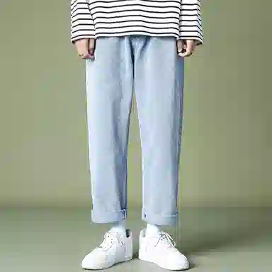 PWUE Ice Blue Straight Crop Pants