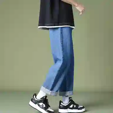 PWUE Ice Blue Straight Crop Pants