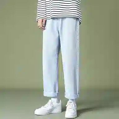 PWUE Ice Blue Straight Crop Pants