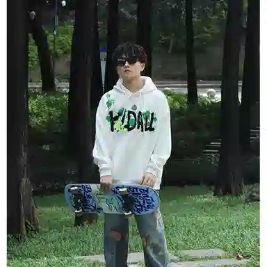 桴生 美式刺绣复古嘻哈风秋季宽松穿搭卫衣 女款
