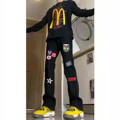 PWUE 3D Embroidered Colorblock Pants