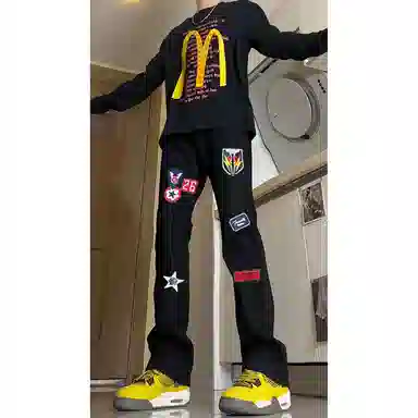 PWUE 3D Embroidered Colorblock Pants