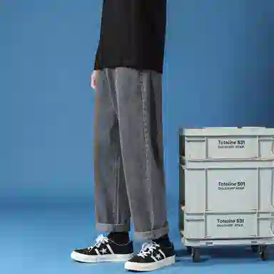 PWUE Ice Blue Straight Crop Pants