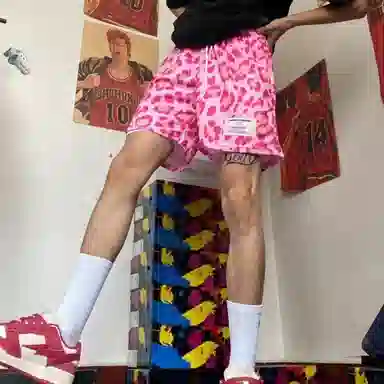 美式高街复古潮流舒适透气百搭篮球训练五分裤运动短裤 男女同款