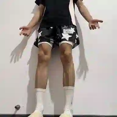 美式高街复古潮流舒适透气百搭篮球训练五分裤运动短裤 男女同款