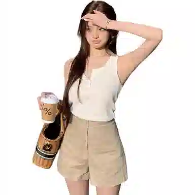 黛尔佳人 简约高腰时尚休闲短裤 女款