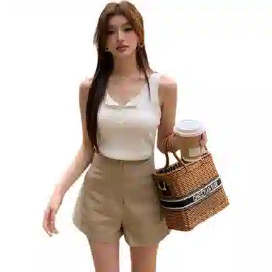 黛尔佳人 简约高腰时尚休闲短裤 女款