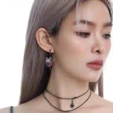 阿葱饰品 灵蛇缠绕心脏耳坠 时尚复古蛇形小众哥特暗黑风禁忌个性独特创意潮流配饰耳饰 合金 耳环 女款
