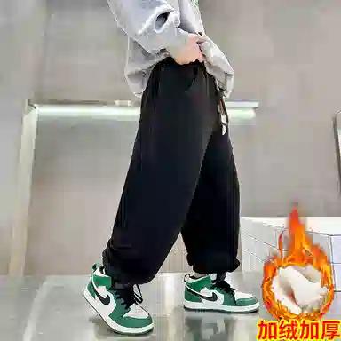 休闲渐变酷拽宽松针织加厚裤裤子 冬