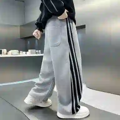 舒适条纹加绒男童裤子 春秋