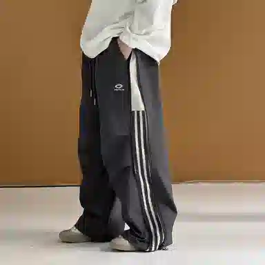 秋季中大男童美式潮牌拉链三条杆休闲长裤运动裤 儿童款