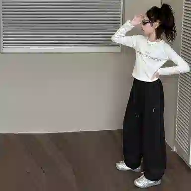 冬季一体奥粒绒舒适亲肤保暖香蕉卫裤儿童运动裤 冬春秋