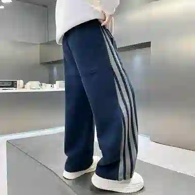 舒适条纹加绒男童裤子 春秋